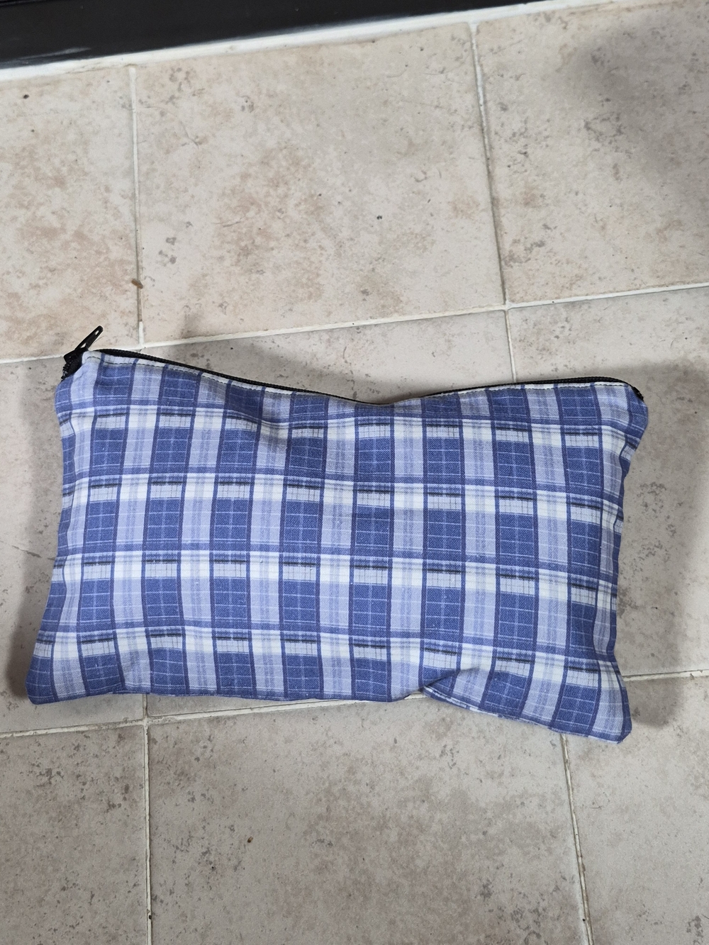 Blue PlaidTravel Pouch - Lightweight Zip Organizer